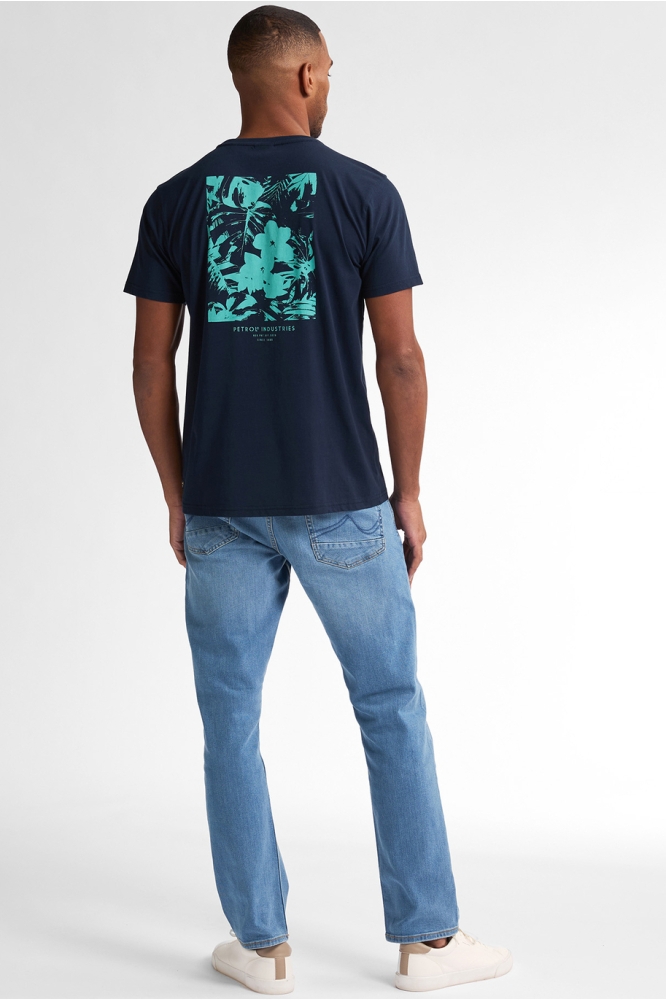 T SHIRT MET RUG PRINT M 1050 TSR115 5178 Navy Blue